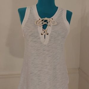 Old Navy Sleeveless Off White Top with Tie Front